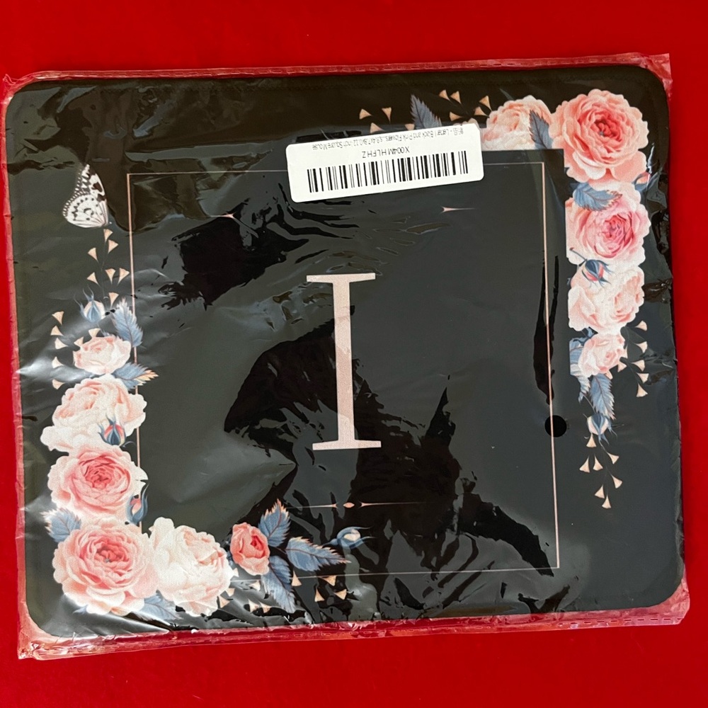 Rose Letter I Soft Mouse Pad
